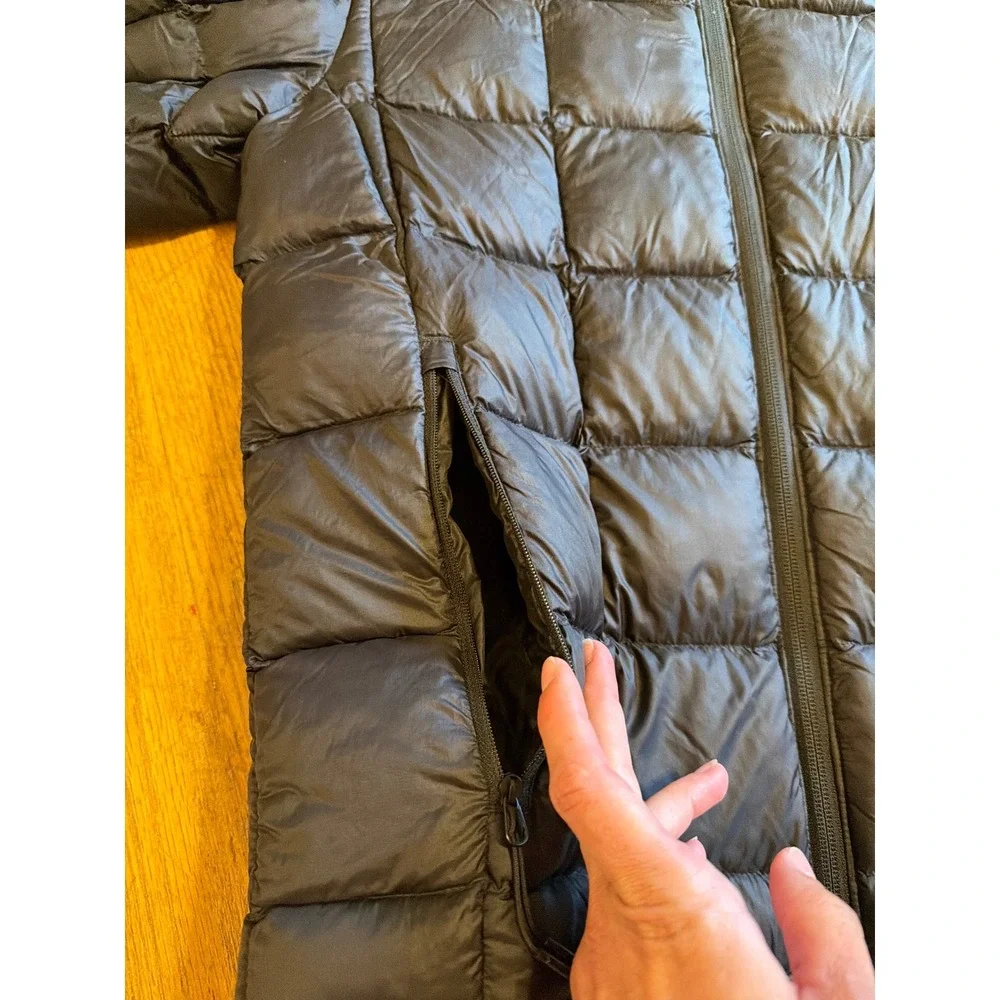 The North Face Mens ThermoBall Eco Hoodie Black Puffer Jacket Small FLAW